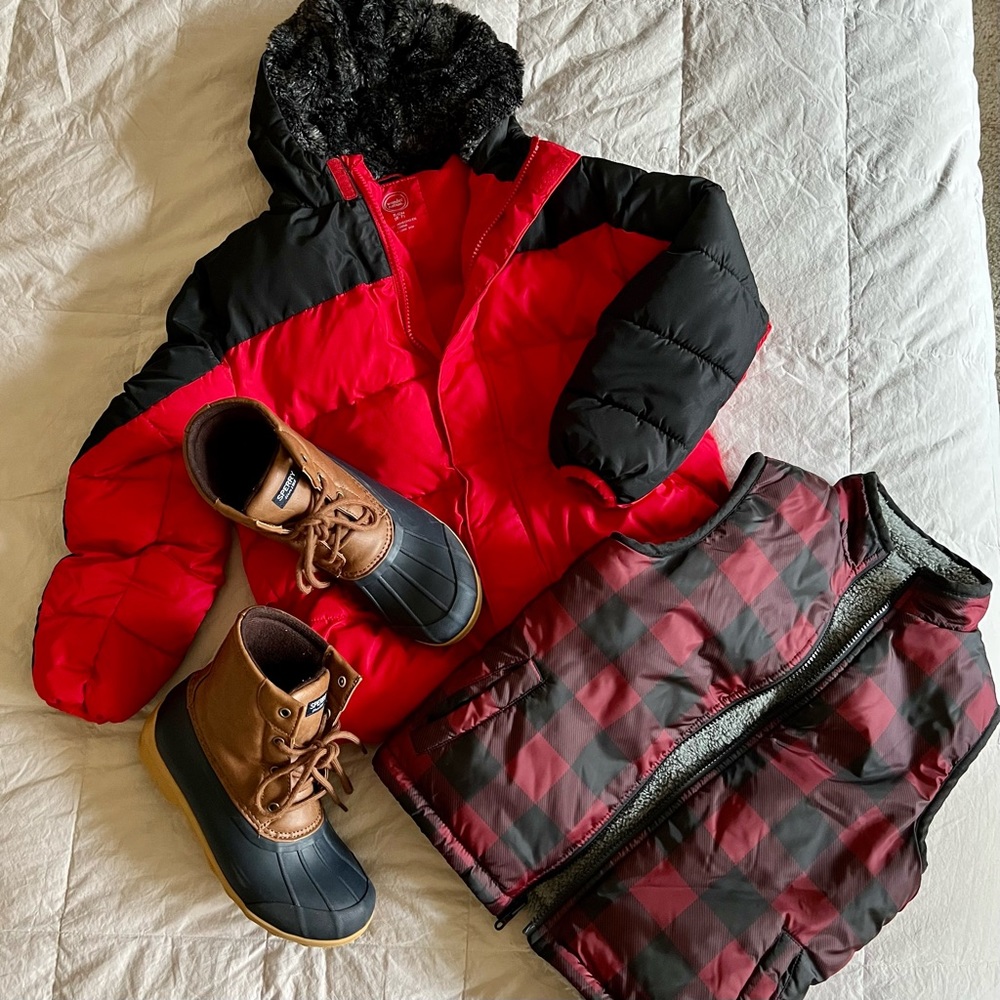Kids Boots & Coat Bundle (3 items)